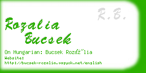 rozalia bucsek business card